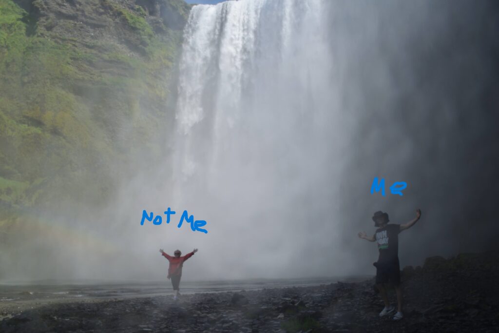 Skogafoss waterfall with rainbows