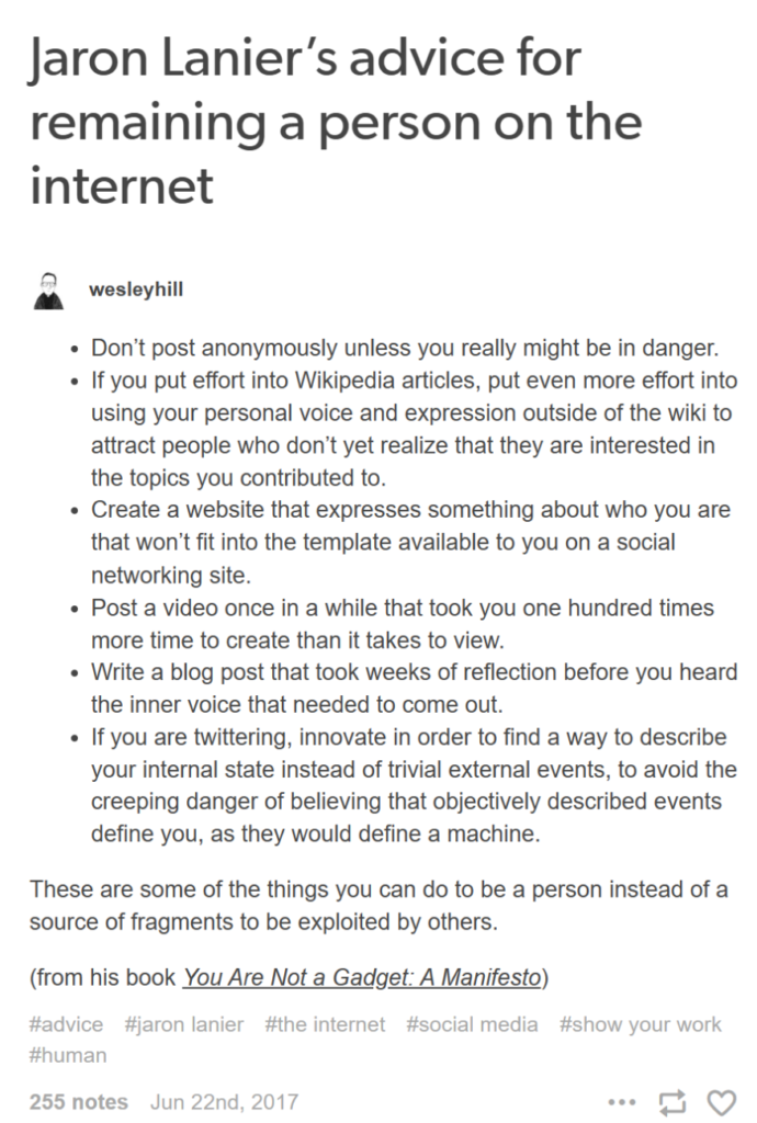 Jaron Lanier's Advice Why Use the Internet