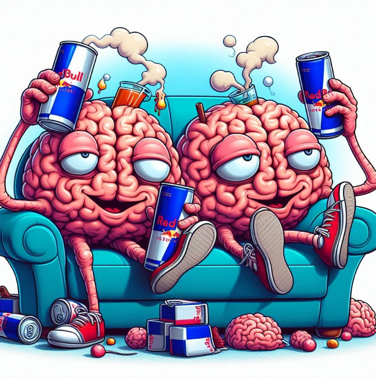 brains drinking redbull