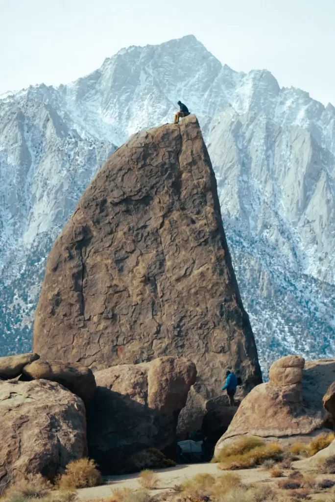 meditating on a mountain